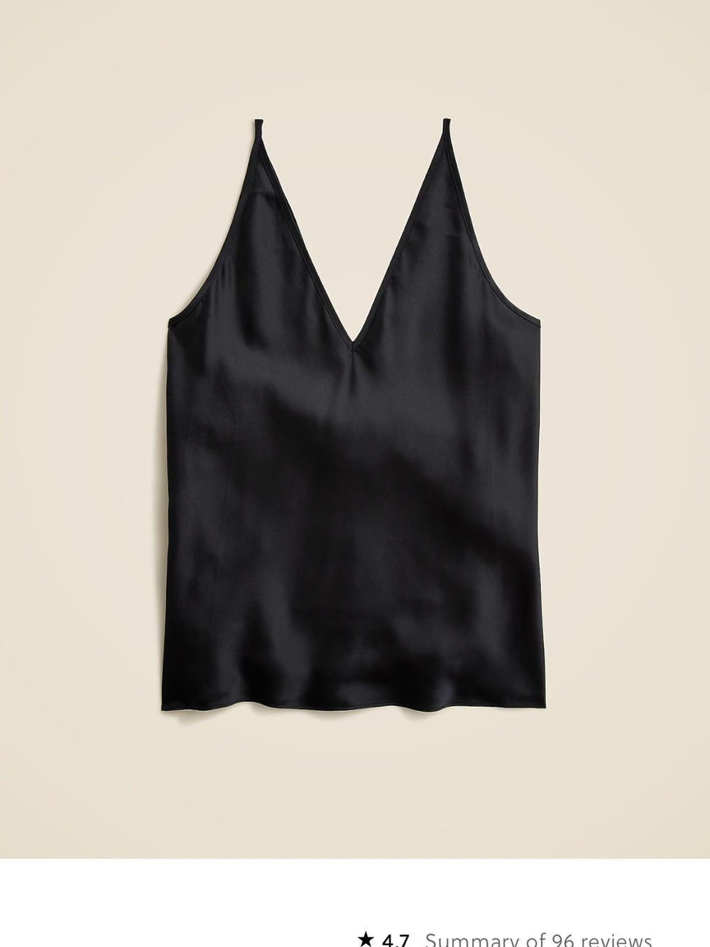 J.Crew Carrie V-Neck Camisole in Black Silk